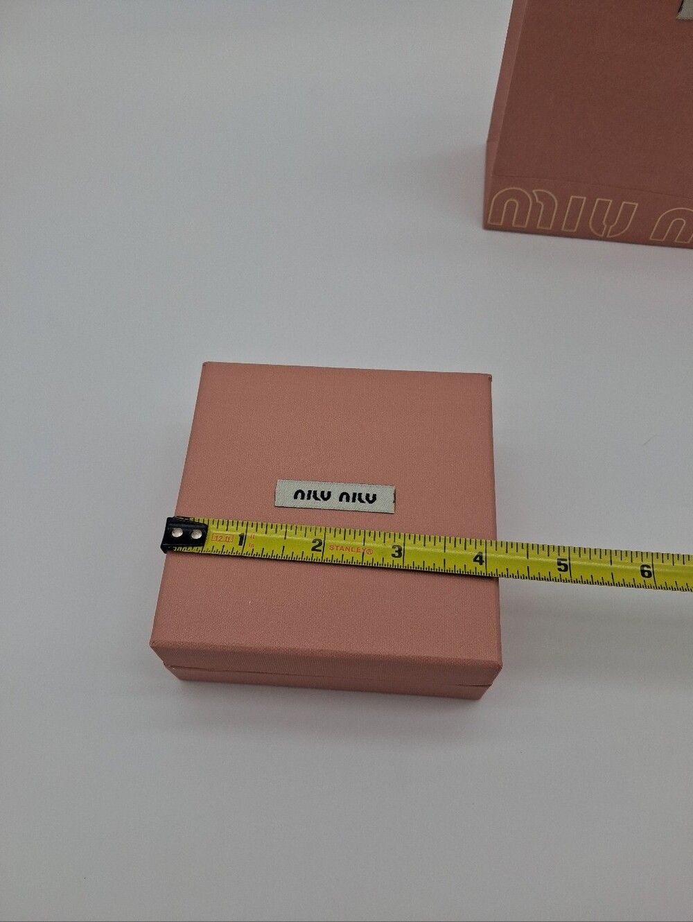 MIU MIU Pink Gift Packaging Set Box Bag Tissue RFID Booklet Cards EUC - Picture 10 of 16